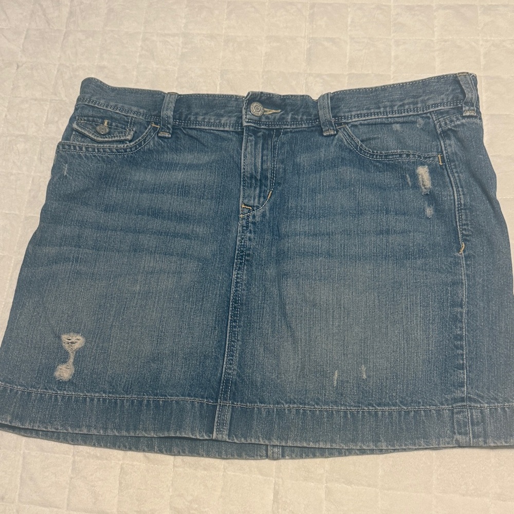 Old Navy Distressed Blue Mini Skirt
